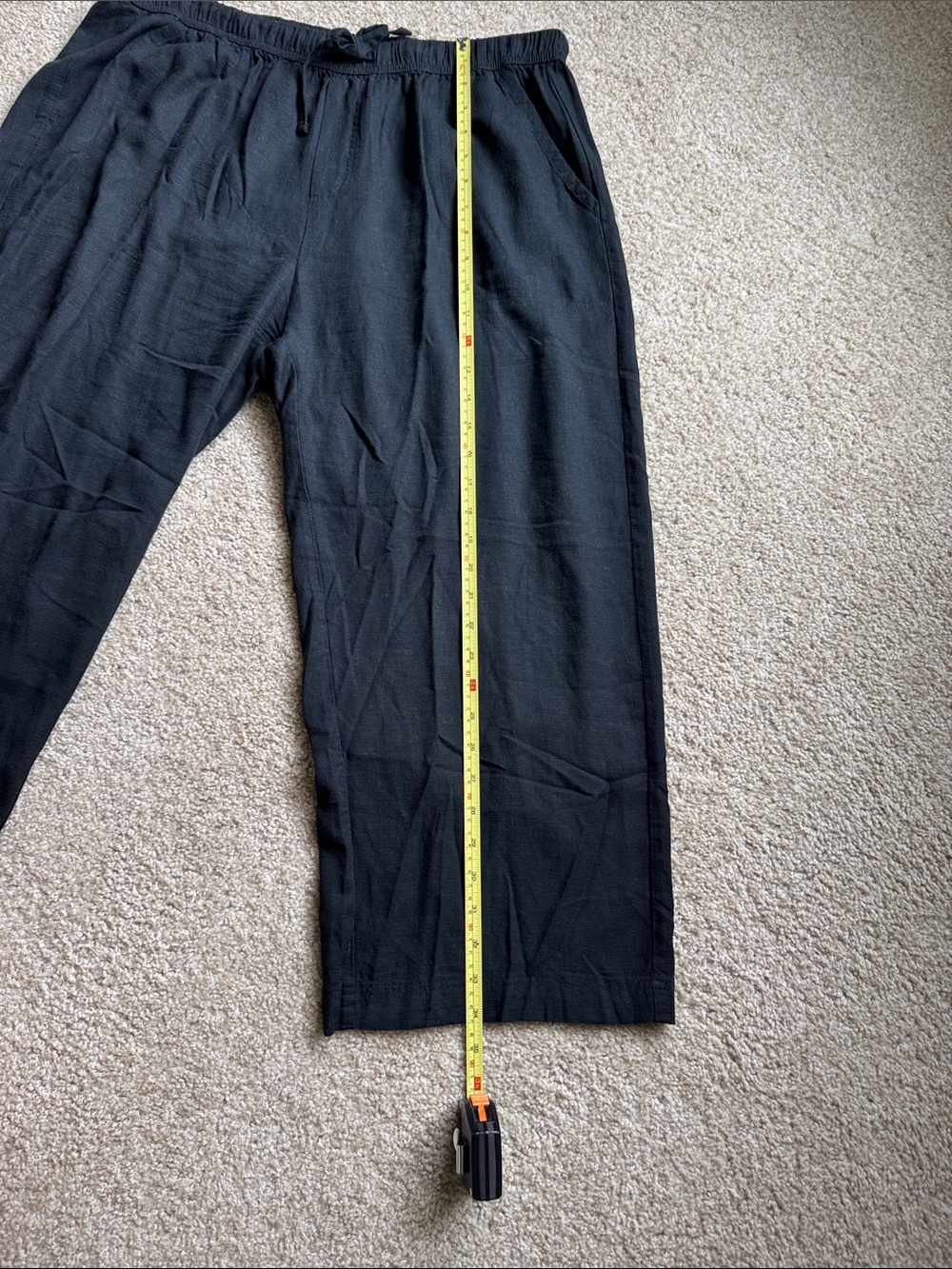 Splendid Linen style Black Casual Drawstring Pants - Picture 4 of 6